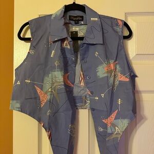 Trashy Diva Lilac Atomic Dolly Tie top. Size 12